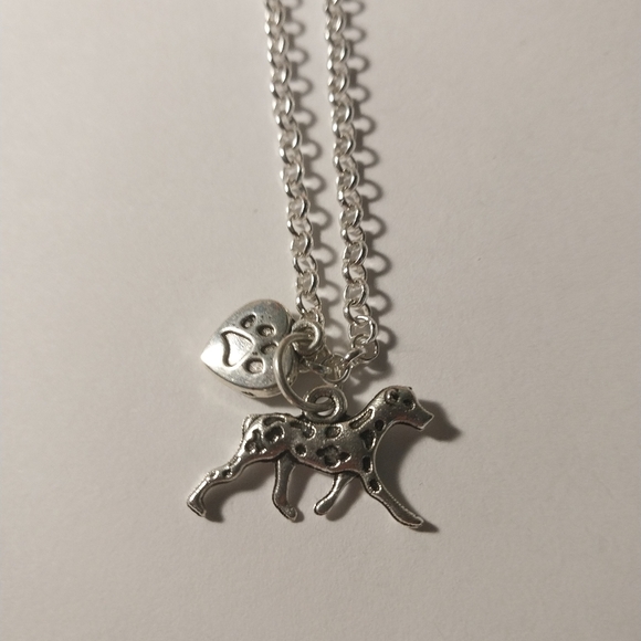 Love My Dog Dalmation charm necklace - Picture 1 of 2